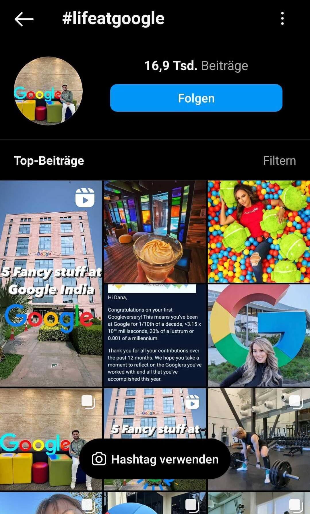 Mitarbeitende bei Google teilen Einblicke in ihren Arbeitsalltag unter #lifeatgoogle