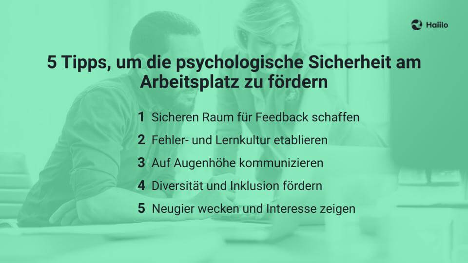 5 Tipps, um die psychologische Sicherheit am Arbeitsplatz zu fördern