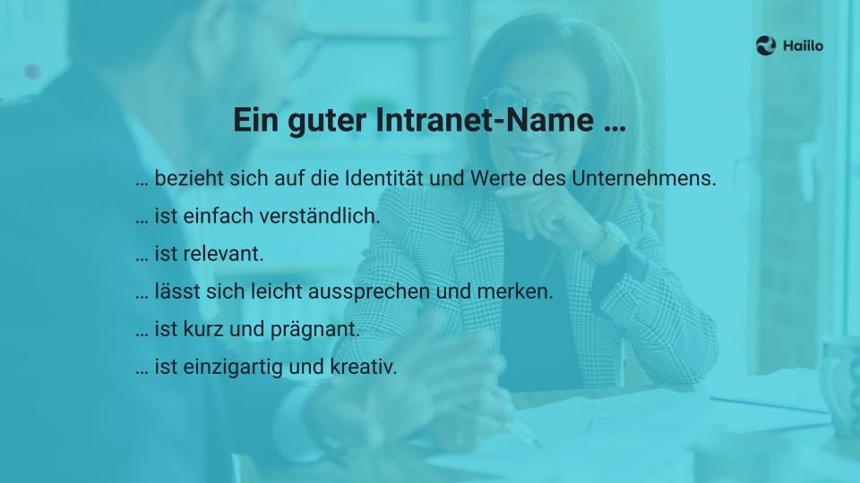 Eigenschaften eines guten Intranet-Namens