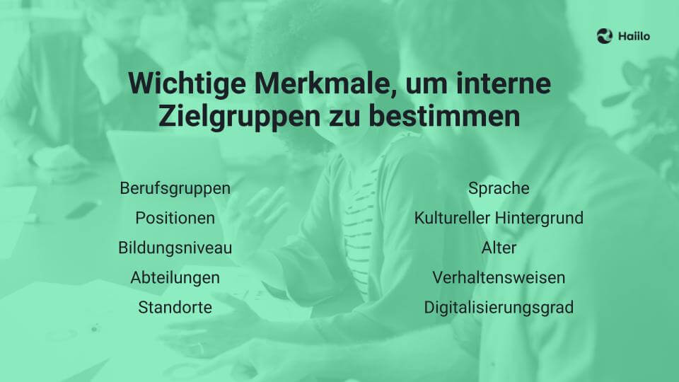 interne kommunikationsstrategie - Wichtige Merkmale, um interne Zielgruppen zu bestimmen