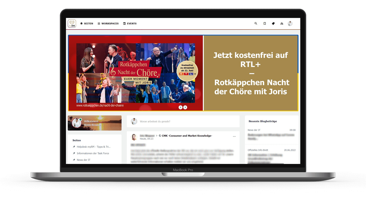 Social Intranet Screenshot Rotkäppchen