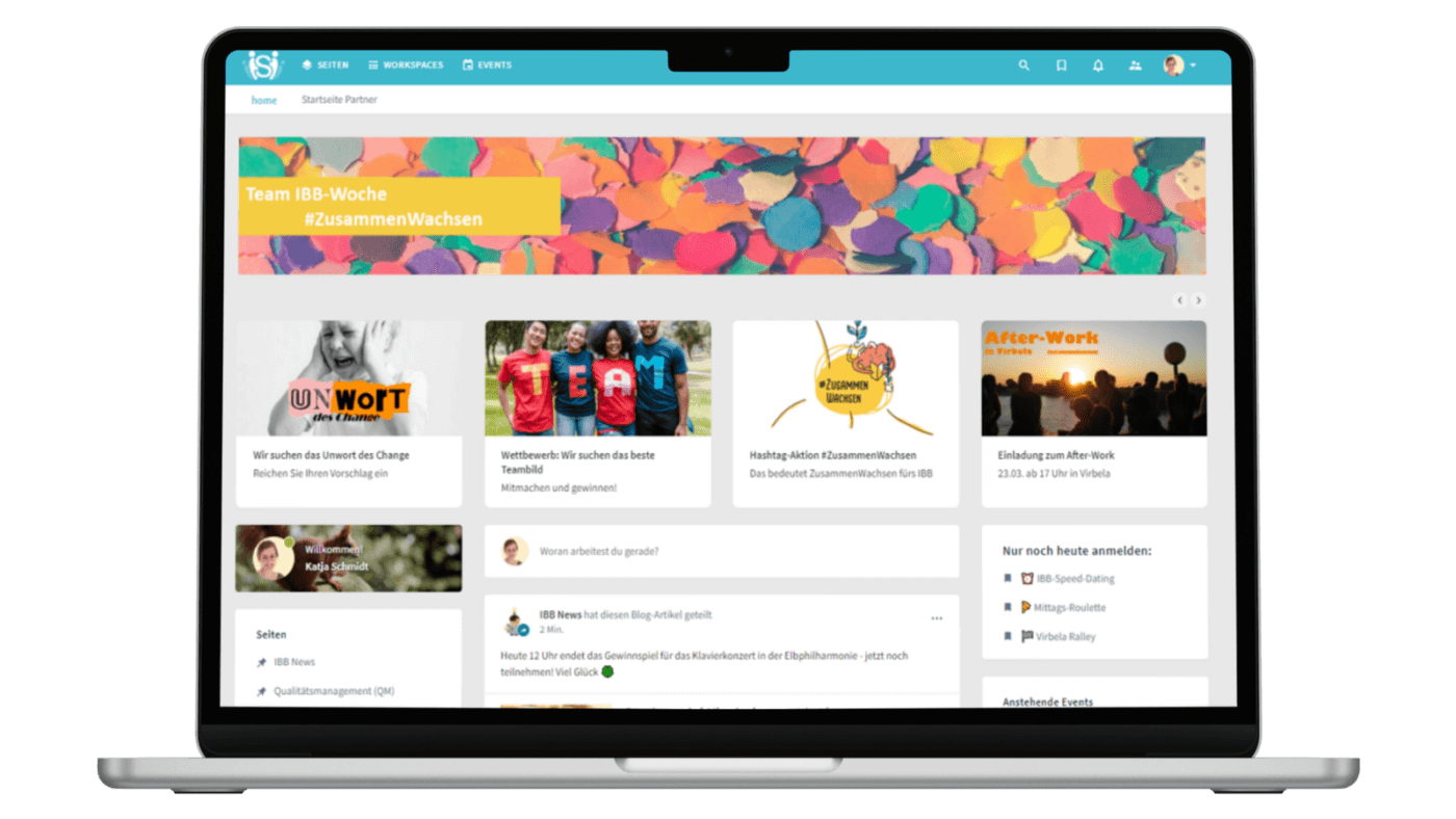 IBB - Mock-up - Startseite im Intranet