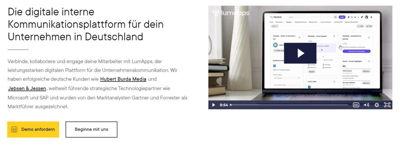 Intranet Lösungen im Vergleich: Social Intranet Software LumApps