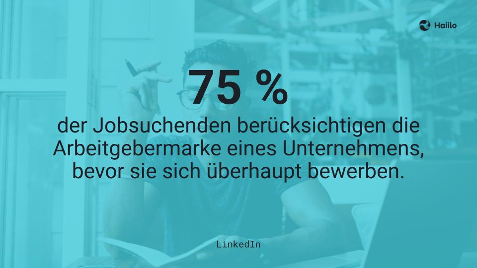 Studie: 75 % der Jobsuchenden berücksichtigen die Arbeitgebermarke eines Unternehmens, bevor sie sich überhaupt bewerben.