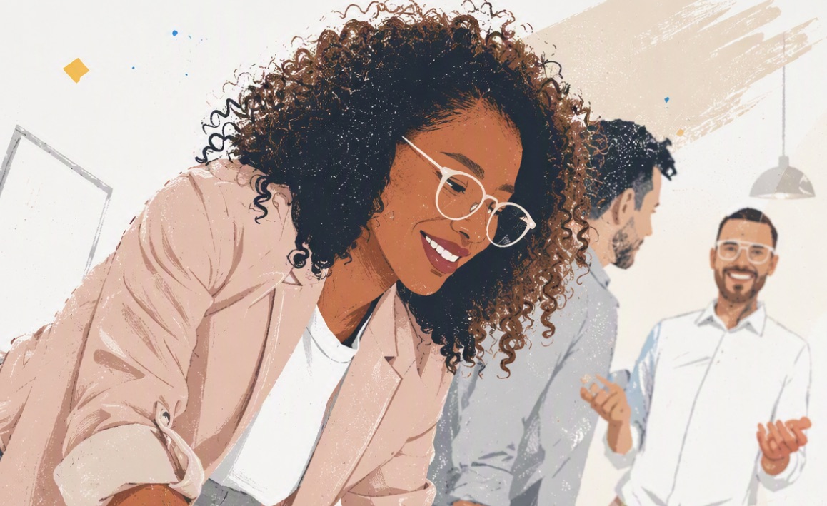 Employees using digital communication tools to improve workplace communication and engagement