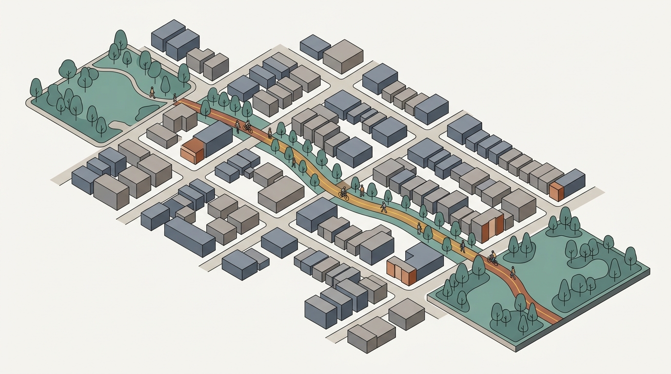 Elkhart Building Bike and Pedestrian Path Between Two Neighborhood Parks
