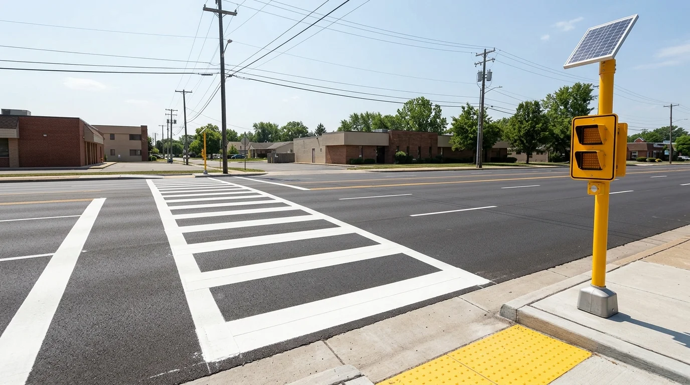 Homewood Adding Solar Beacons and Bold Crosswalks Near High School