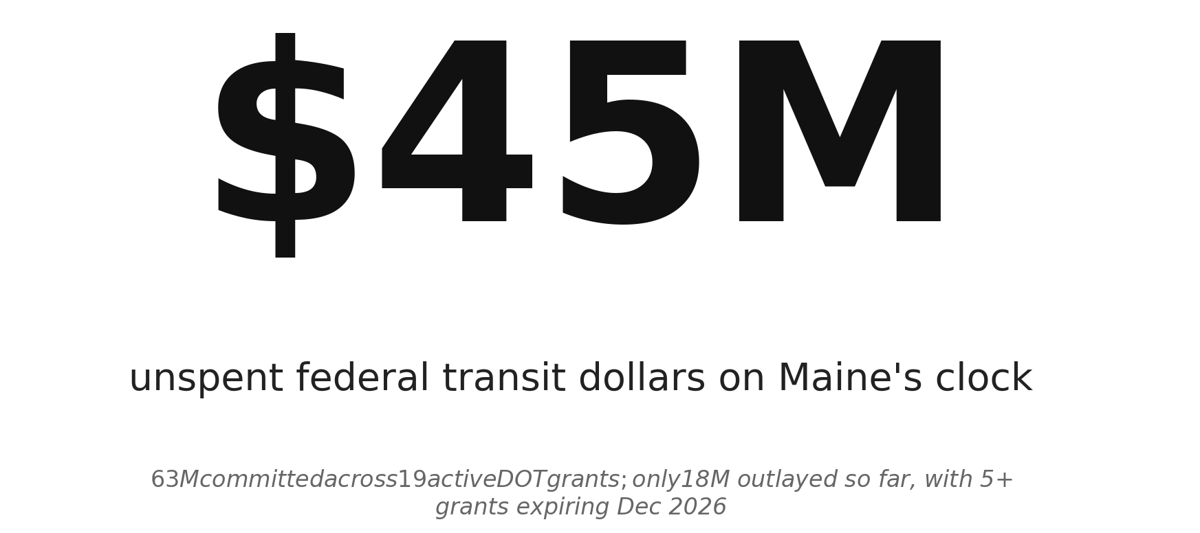 Maine's spend-or-lose federal transit clock