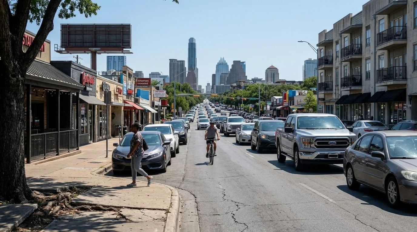 South Lamar Boulevard Getting Bike Lanes, Sidewalks, and Rain Gardens After Decade of Delays