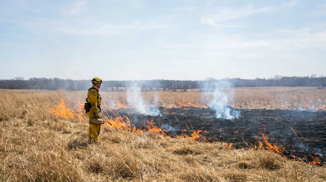 Woodridge Park District Using Controlled Burns to Restore Native Prairie
