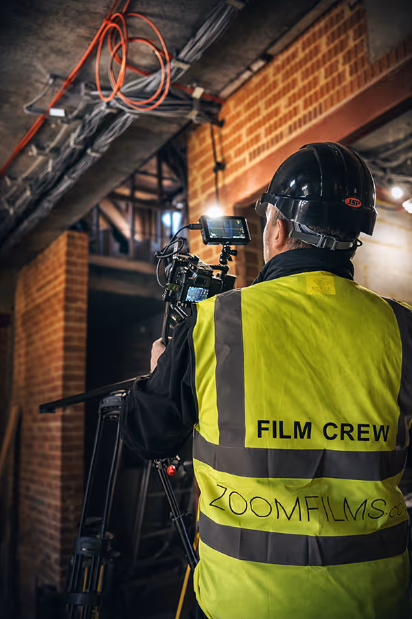 Zoomfilms team filming content on site