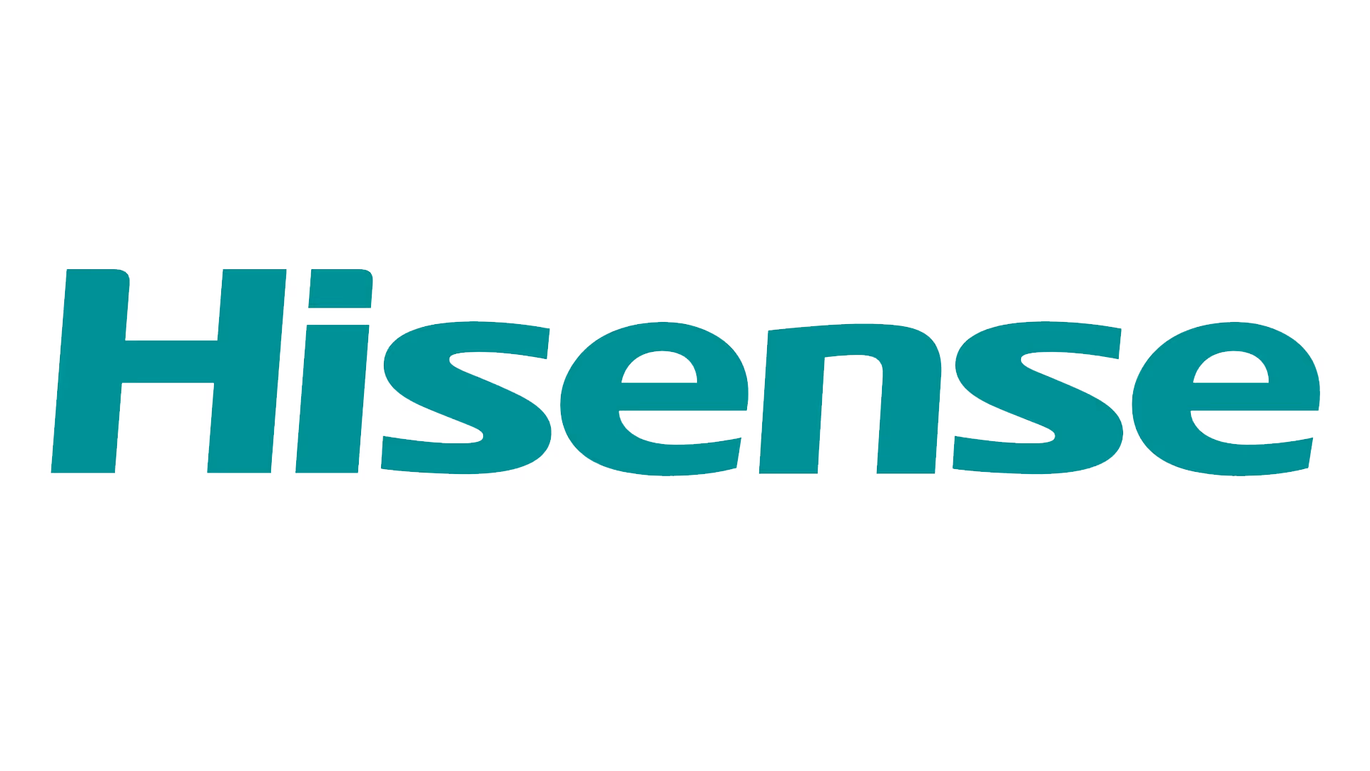 Hisense company logo in teal text on white background.