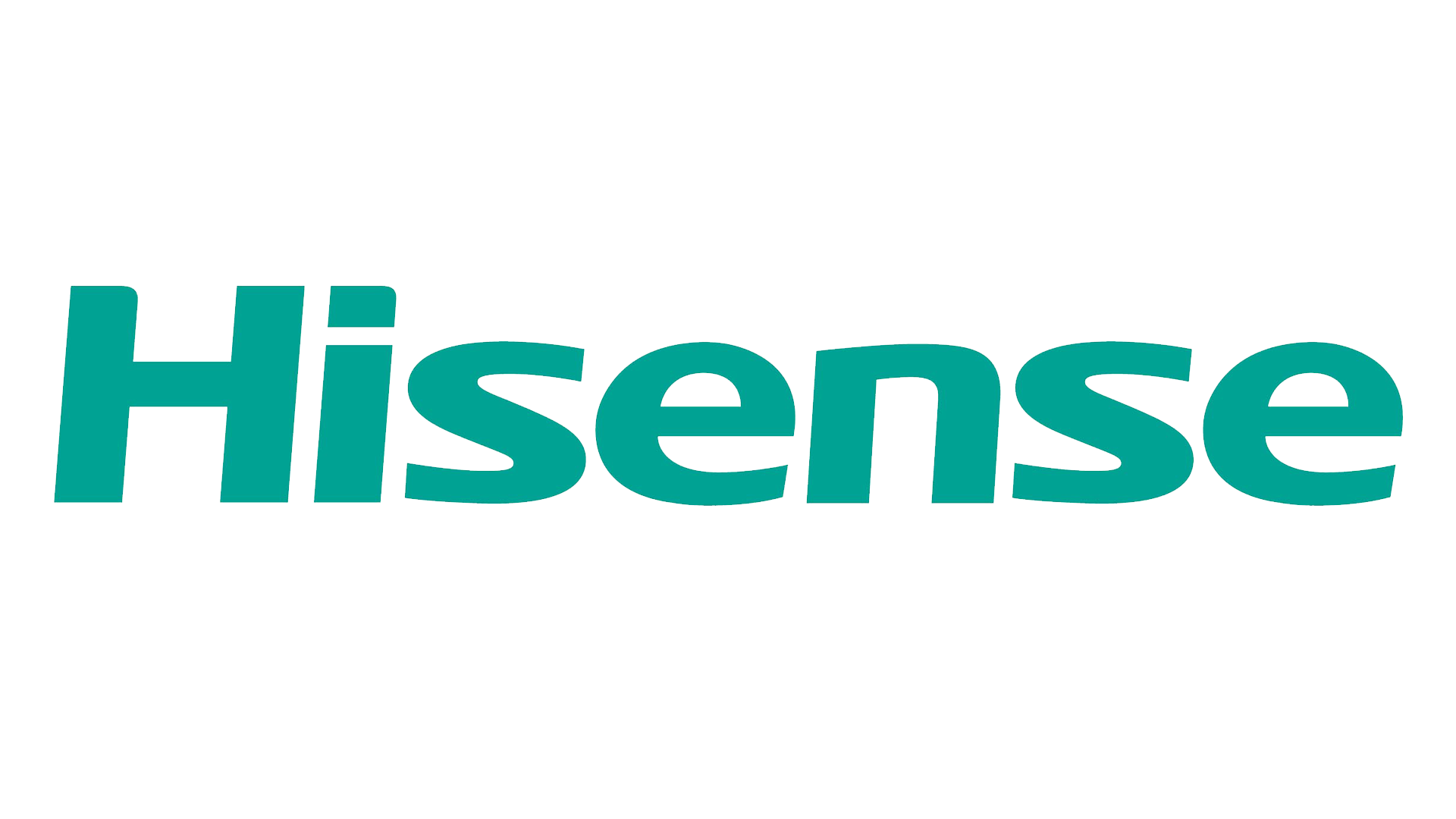 Hisense company logo in teal text on white background.