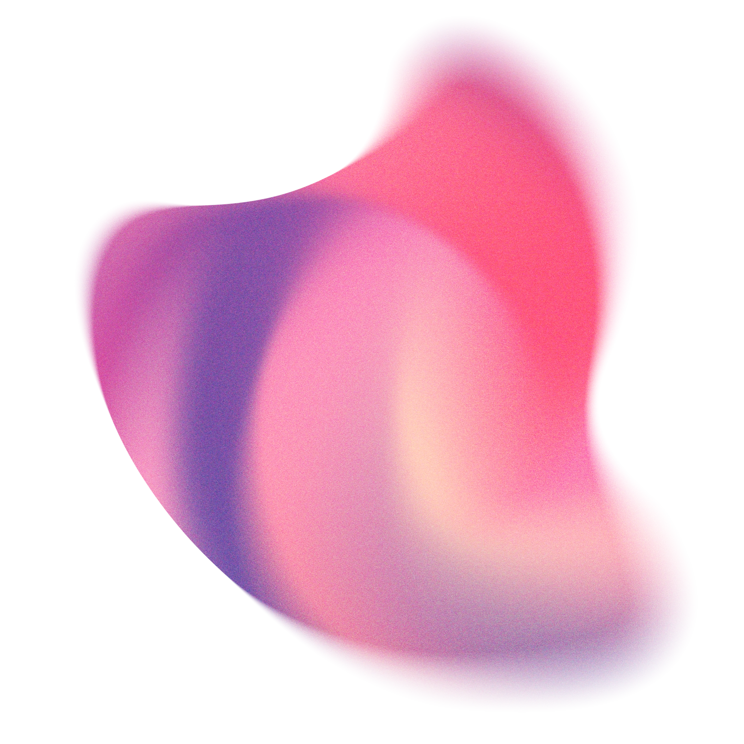 Abstract smooth shape with a gradient blend of pink, purple, and peach colors.