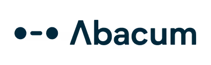 Abacum company logo with stylized dots and dashes to the left of the name.