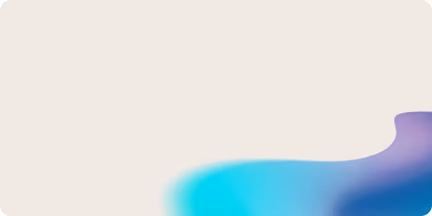 Abstract gradient with turquoise and purple curved shapes on a light beige background.