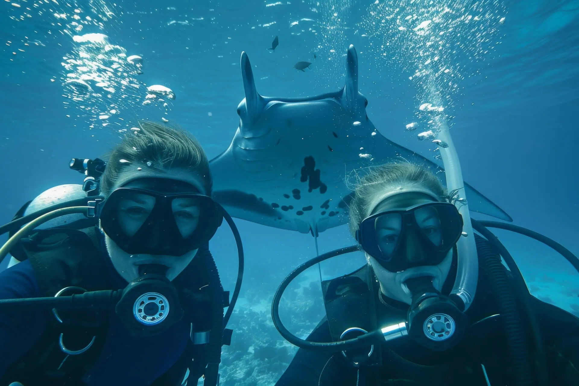 scuba diver exploring sea world