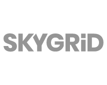 SkyGrid company logo with stylized gray letters.