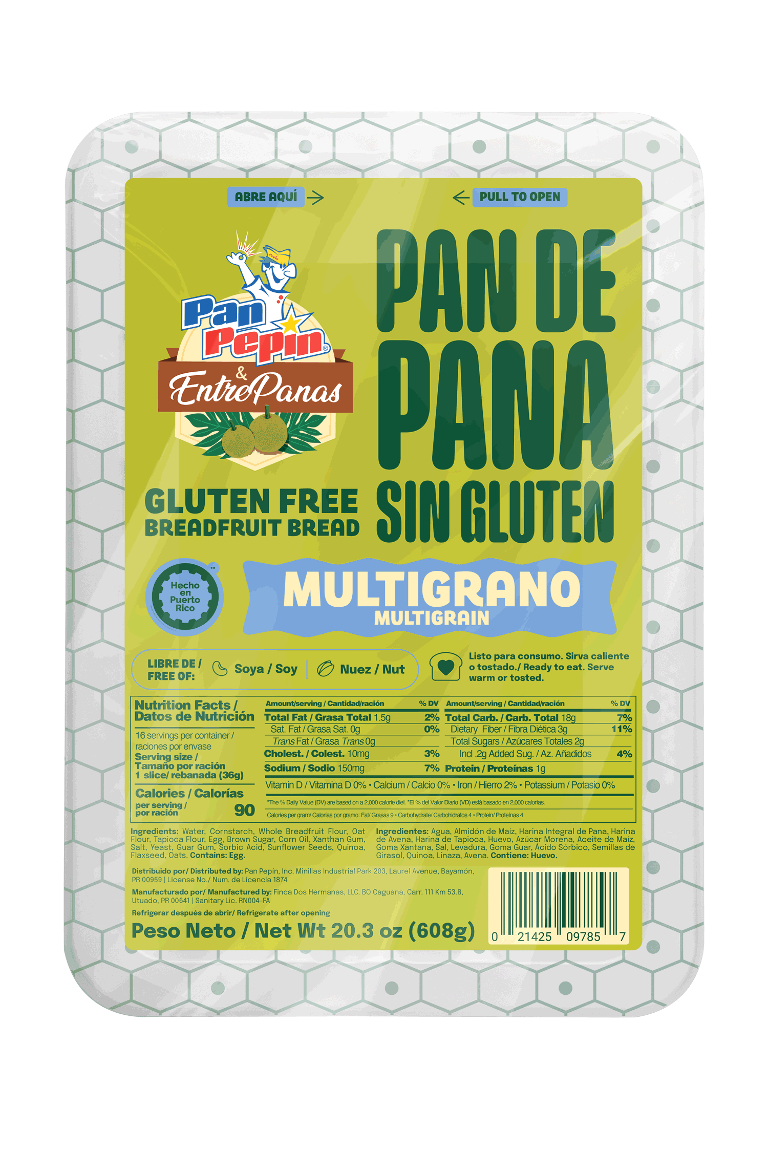 Pan de Pana Multigrano Sin Gluten
