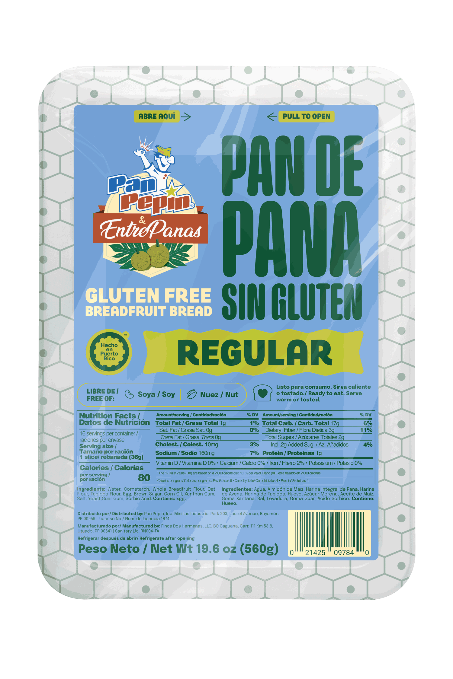 Pan de Pana Regular Sin Gluten