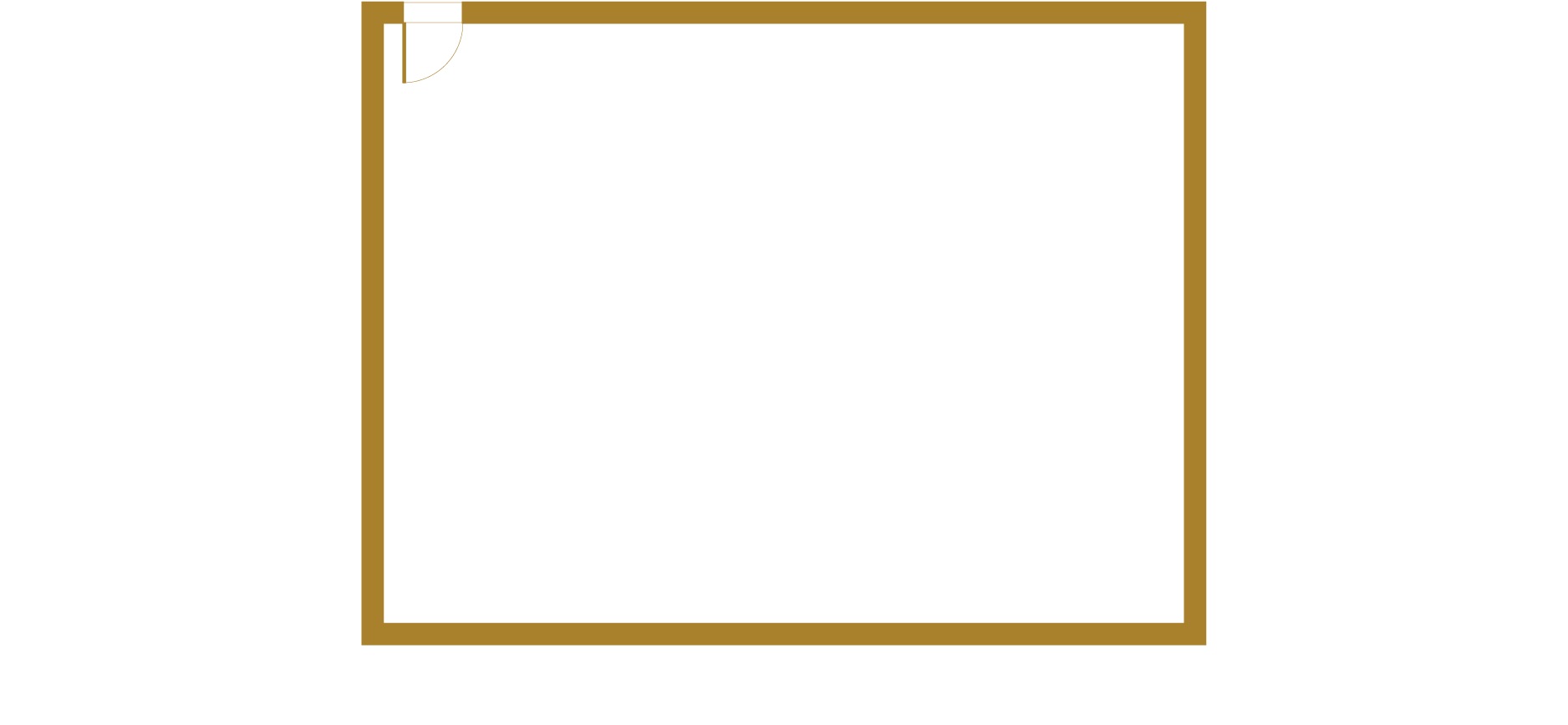 Floorplan of open space, not subdivided.