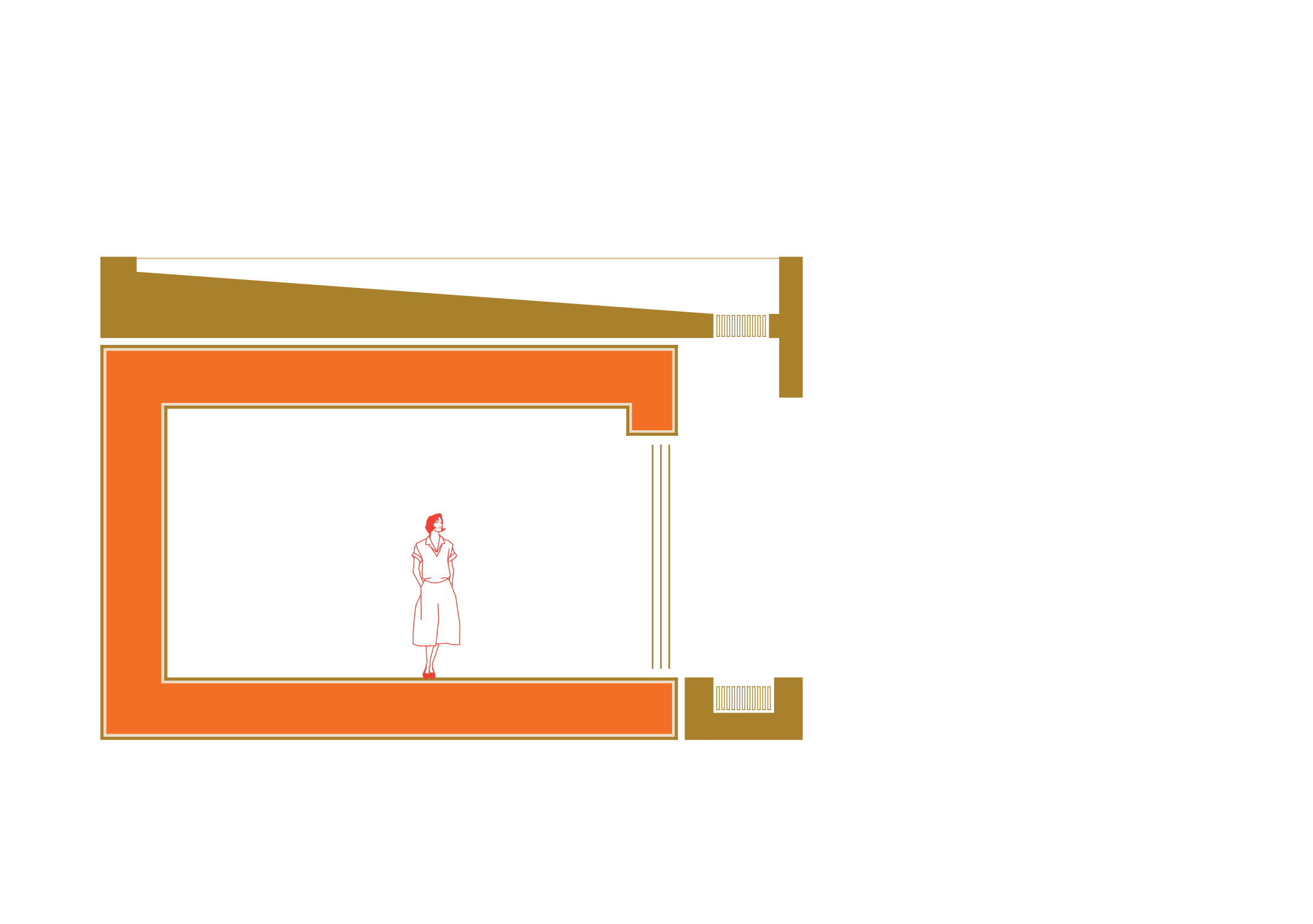 Diagram of insulation layer wrapping walls and floor without breaks.