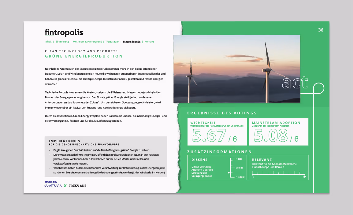 TRENDONE Trendradar Nachhaltigkeit Grüne Energieproduktion