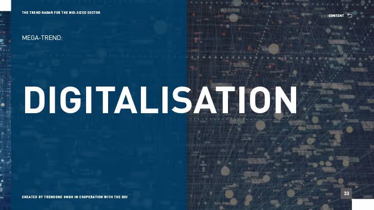 TRENDONE trend radar for the mid-sized sector digitalisation