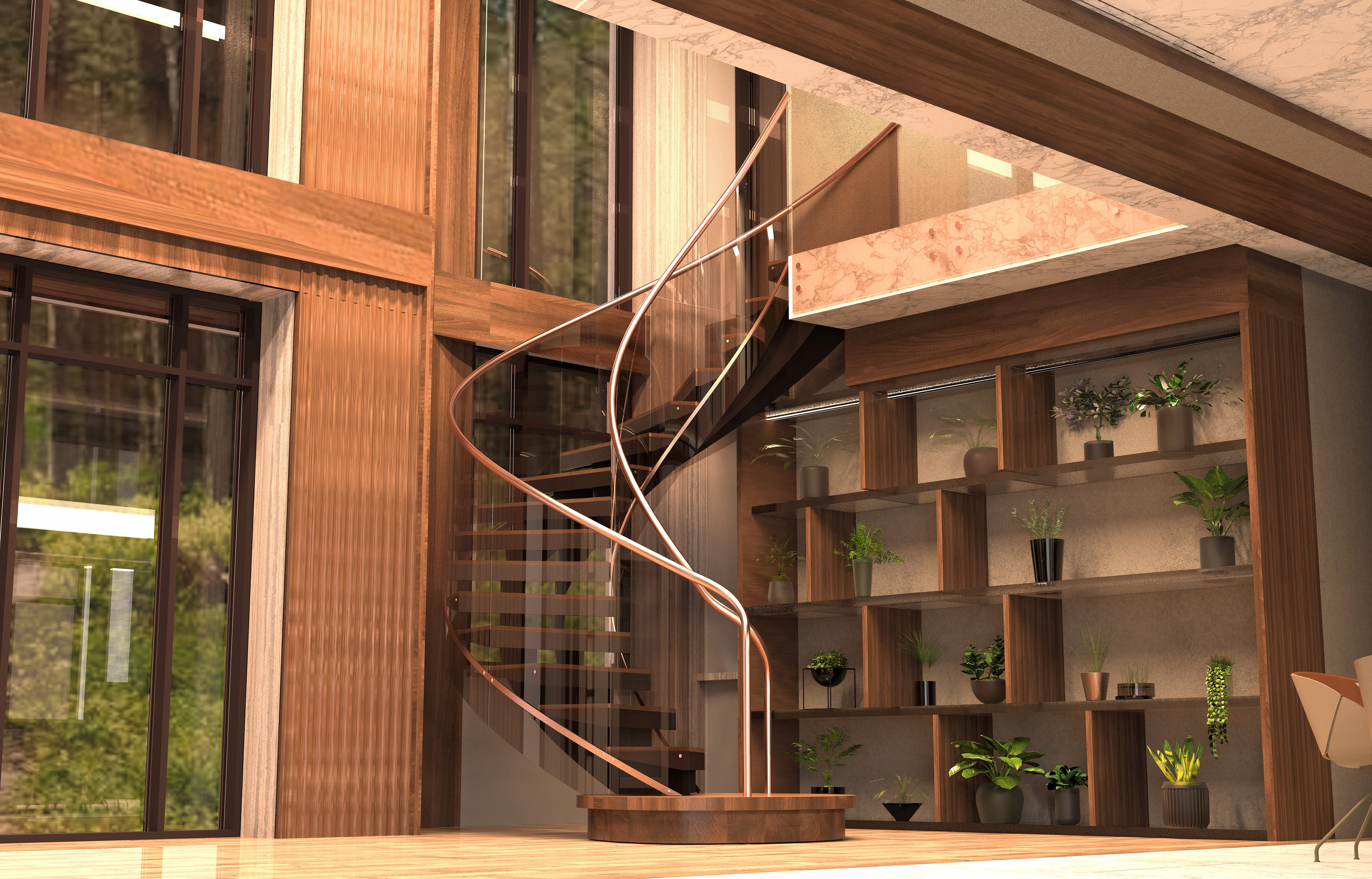 A beautiful spiral staircase