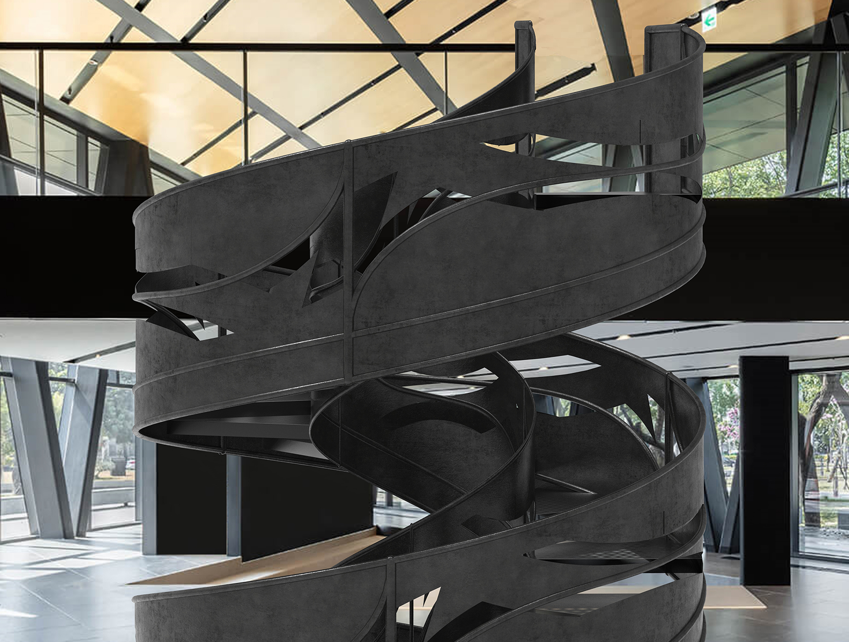 A beautiful spiral staircase