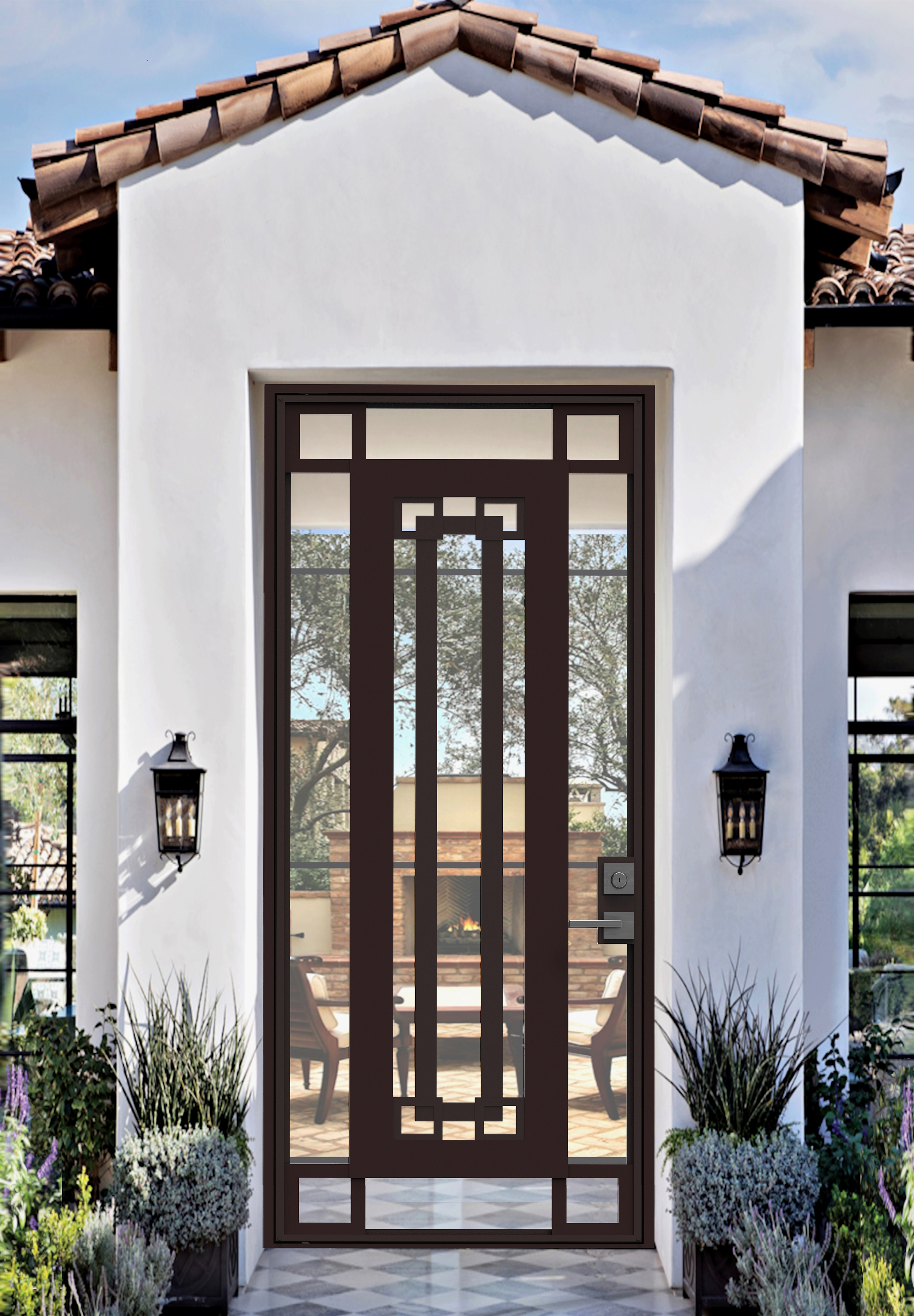 The front of home with a beautiful door