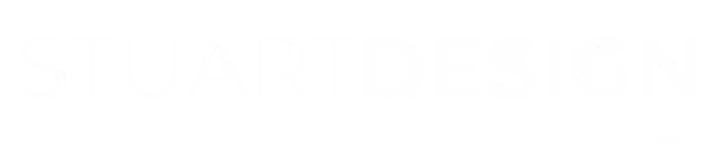 Logo reading STUART DESIGN co in bold white text on a black background.