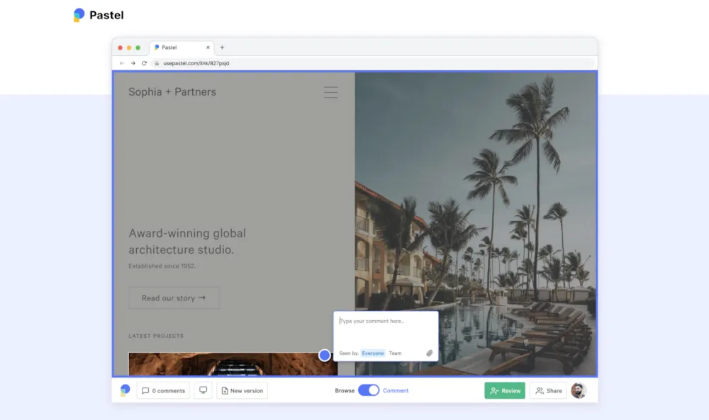 Pastel website header