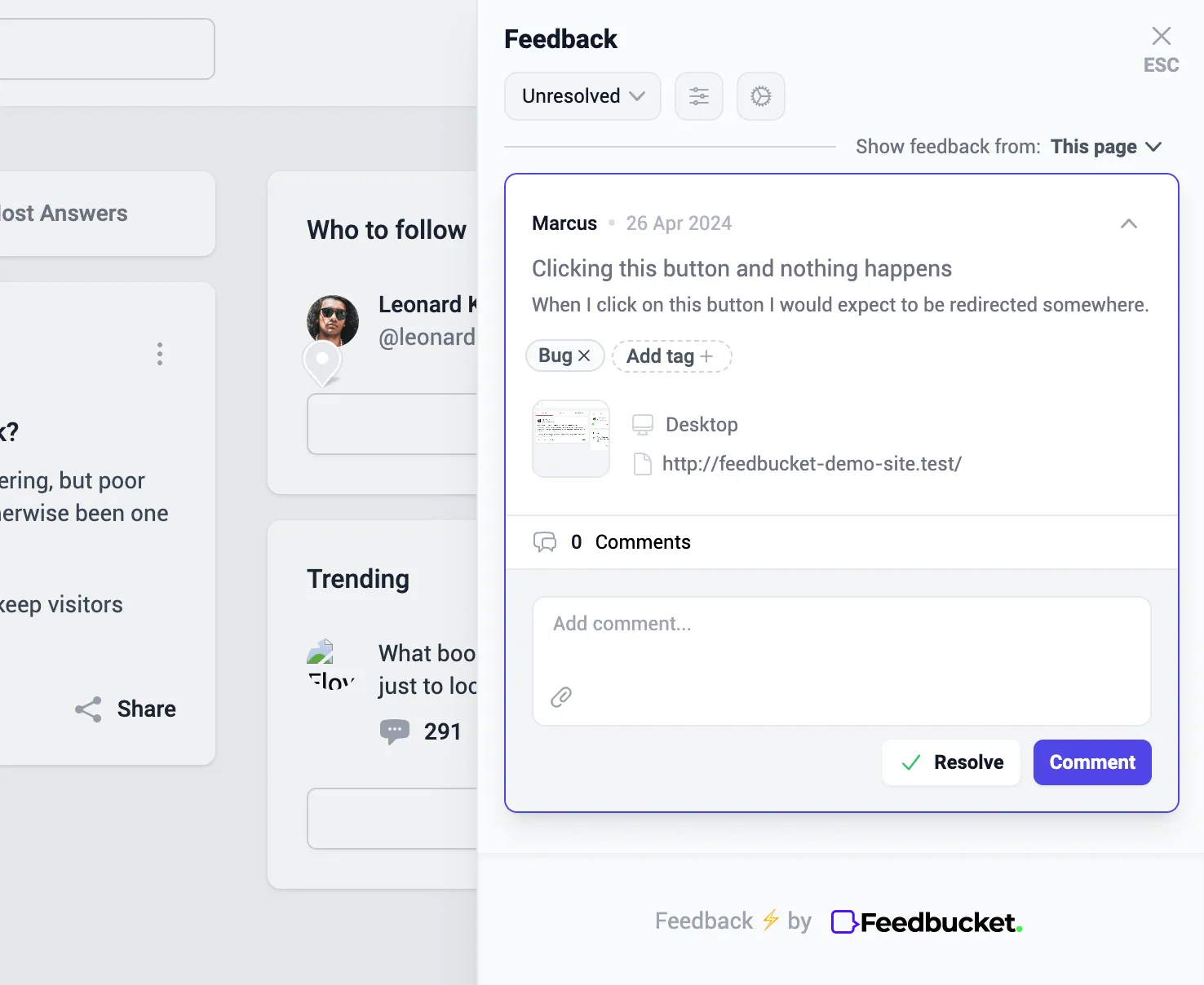 Feedbucket offers an onpage guest collaboration portal.