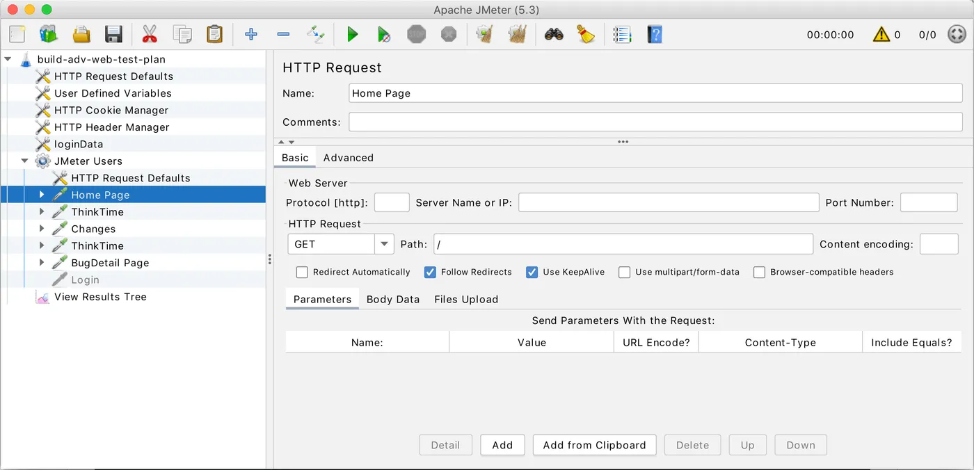 Image of the Apache JMeter UI
