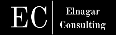 Black and white logo with large letters 'EC' separated by a vertical line from the text 'Elnagar Consulting'.