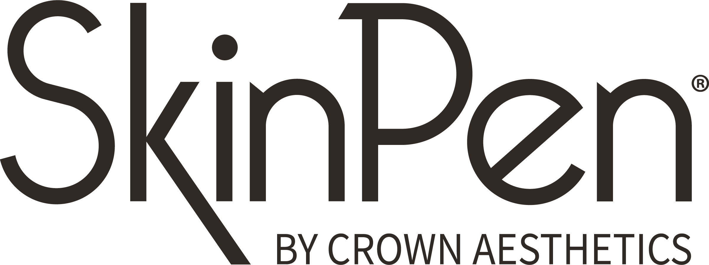 SkinPen by Crown Aesthetics logo in black text with a registered trademark symbol.