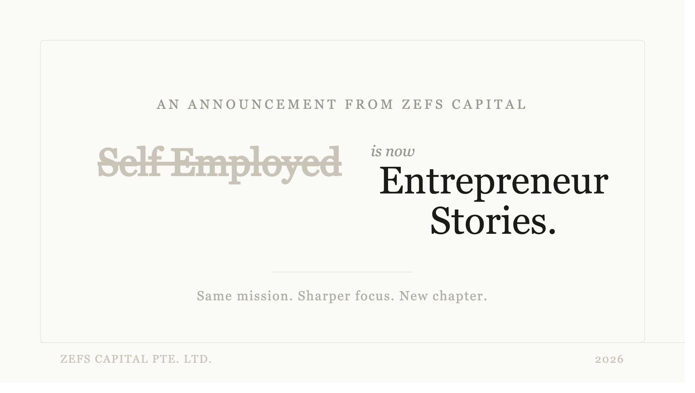 Self Employed Is Now Entrepreneur Stories, Here's Why We Made the Change