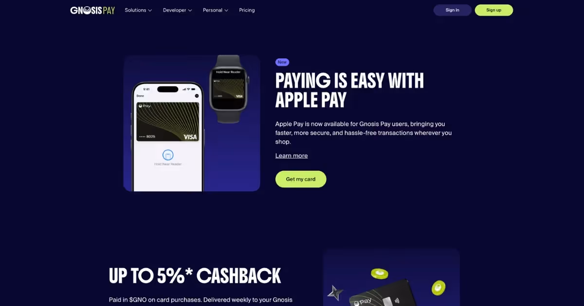 A screenshot of Gnosis Pay download for Apple Pay