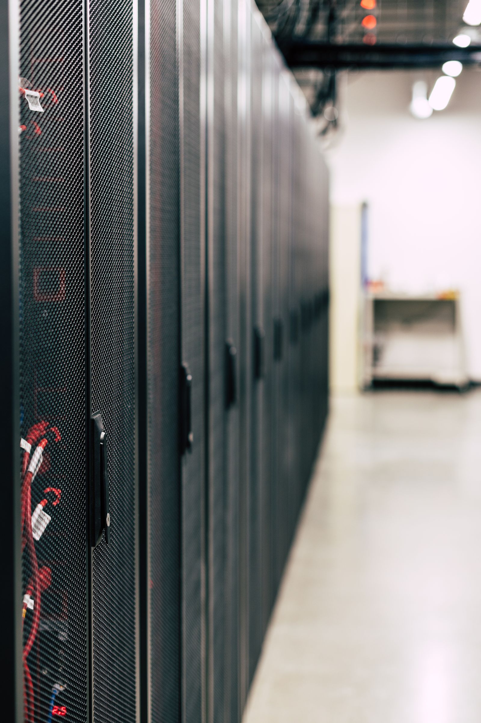Data center with server racks