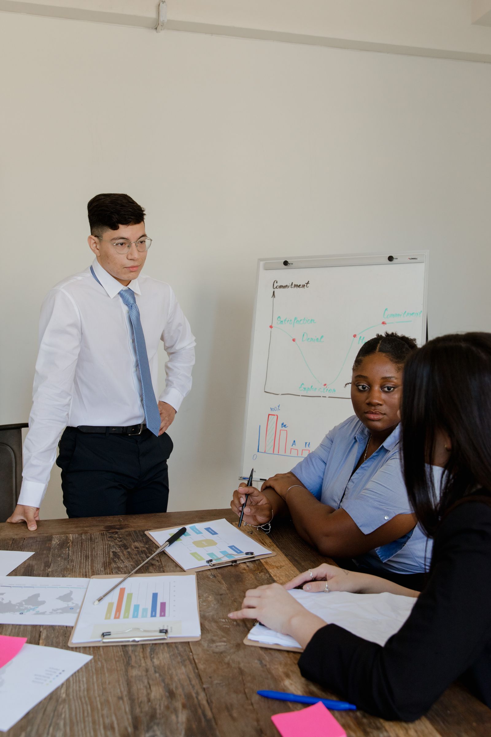 Colleagues discussing strategy