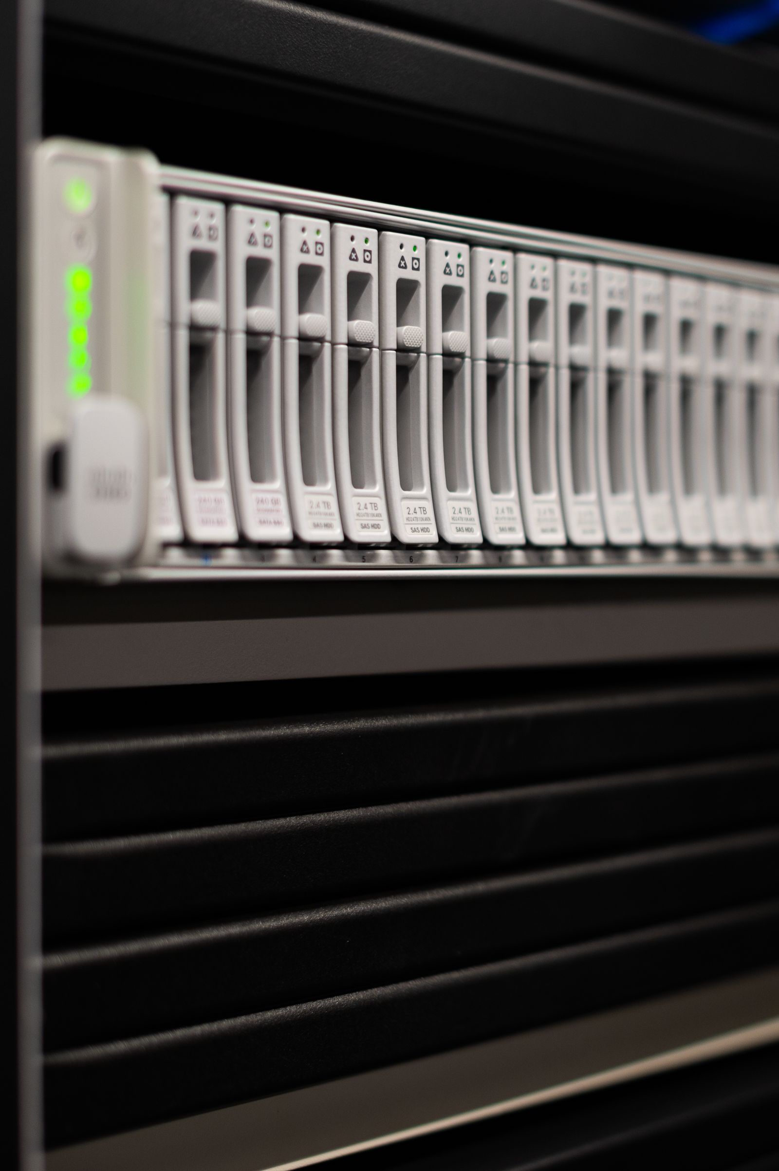 Technician working on a server panel