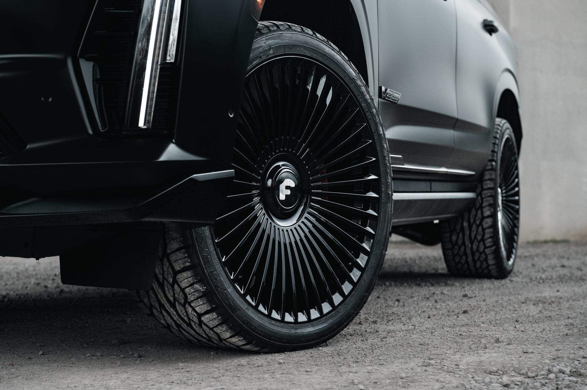 24-inch Forgiato wheel on satin black Cadillac Escalade-V, Titan Motoring