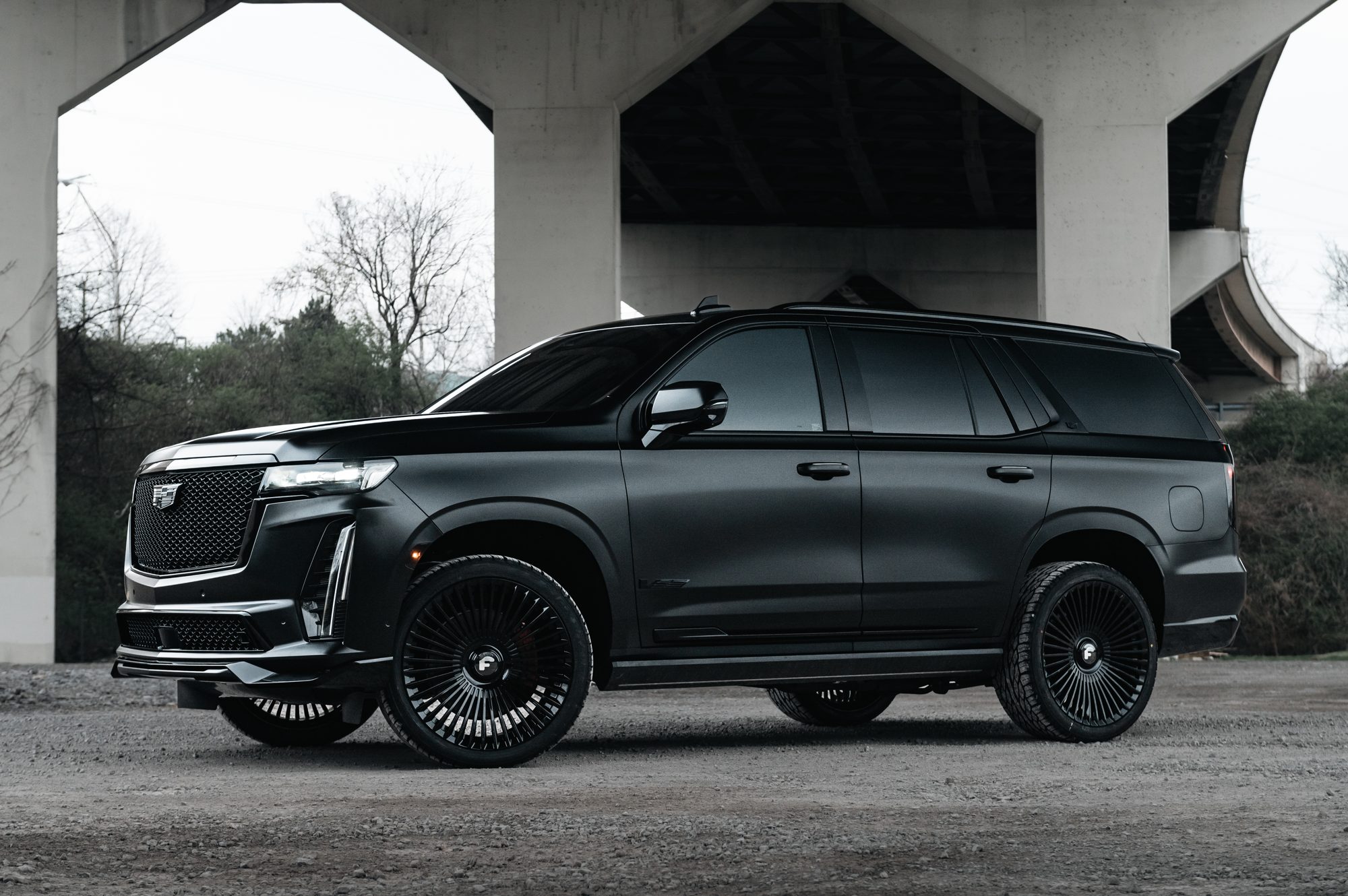 2023 Cadillac Escalade-V satin black on 24-inch Forgiato wheels, Titan Motoring Nashville