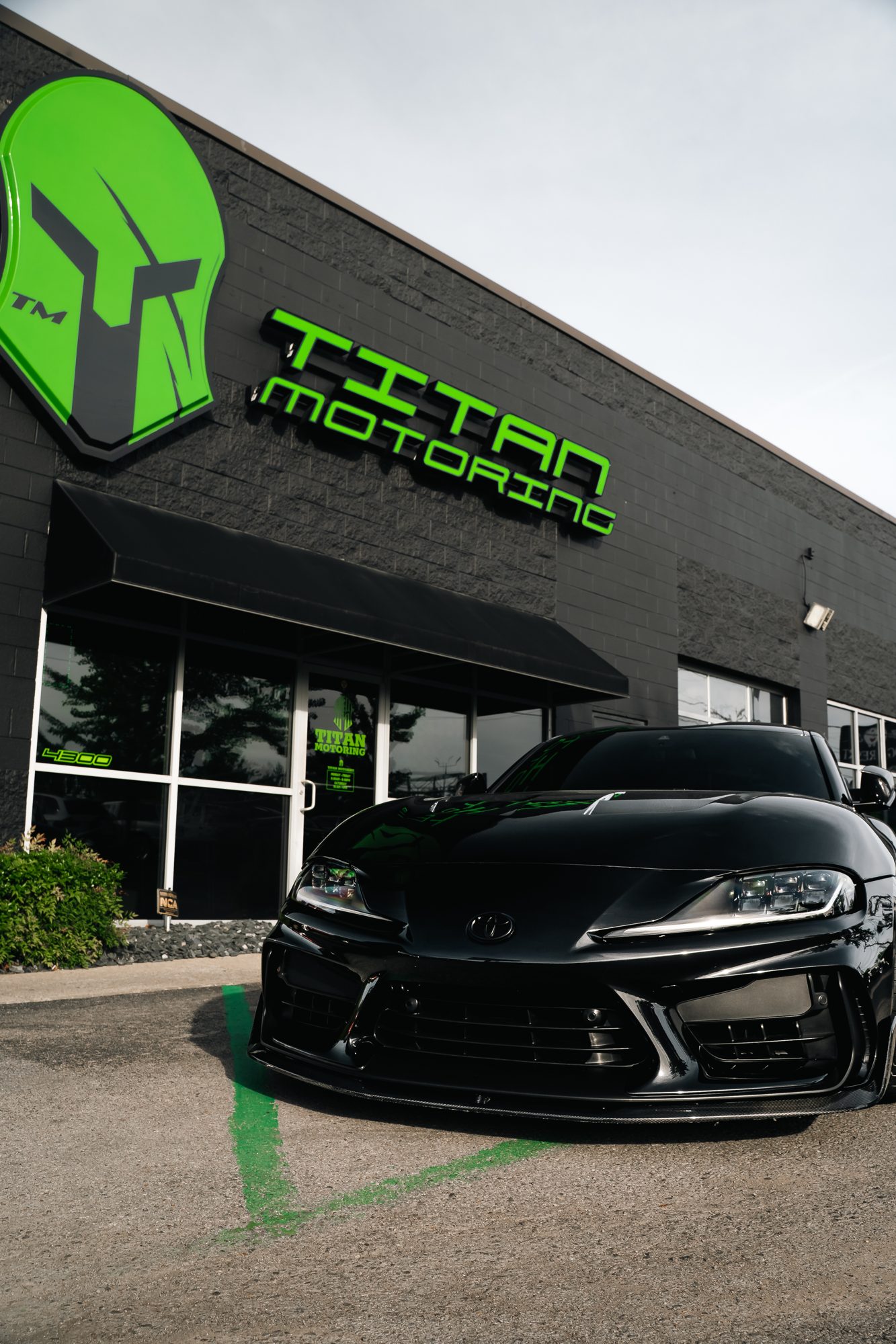 2024 Toyota GR Supra at Titan Motoring after front and rear dashcam install