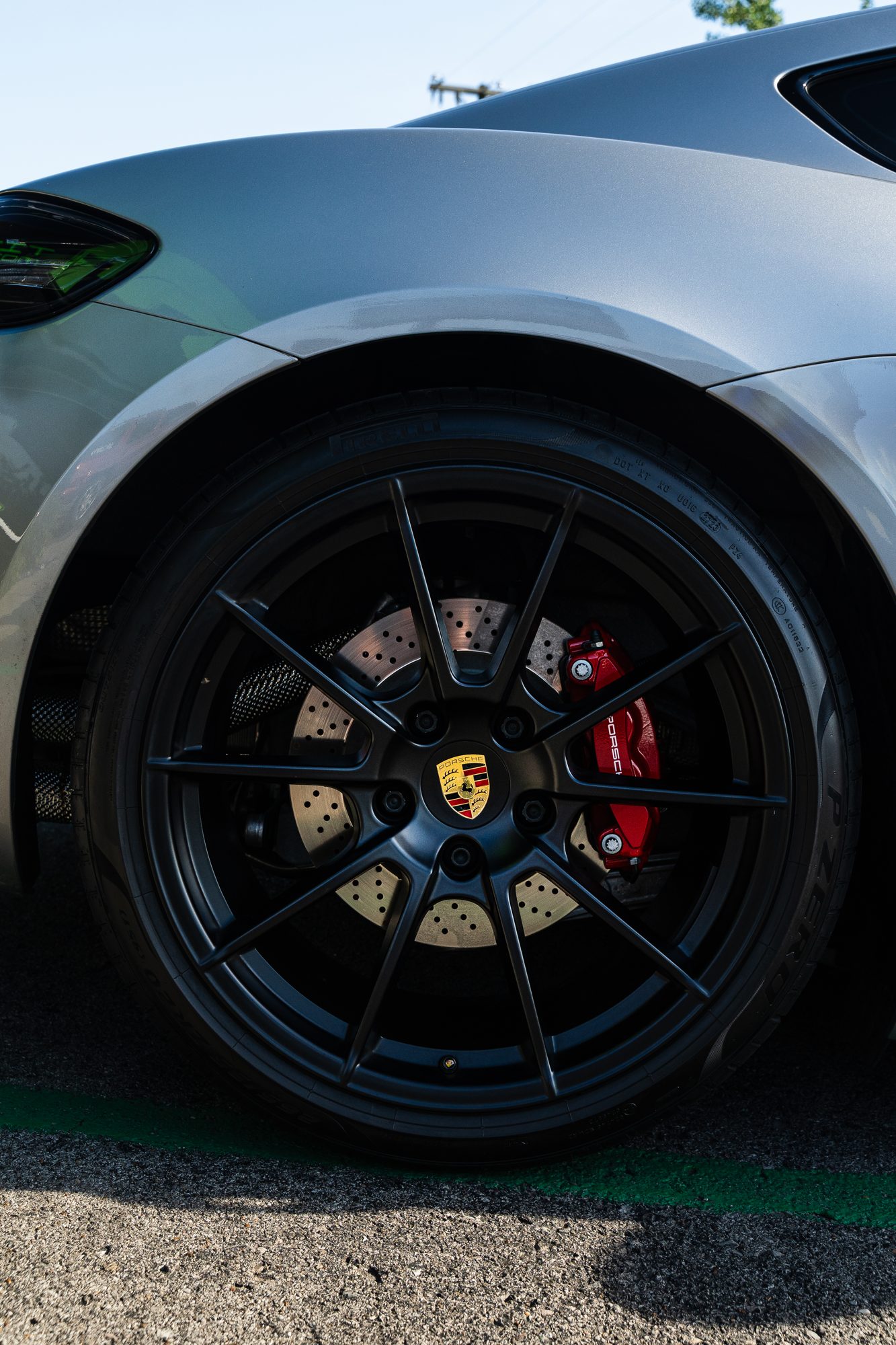 2021 Porsche 718 Cayman GTS wheel detail, radar defense client vehicle