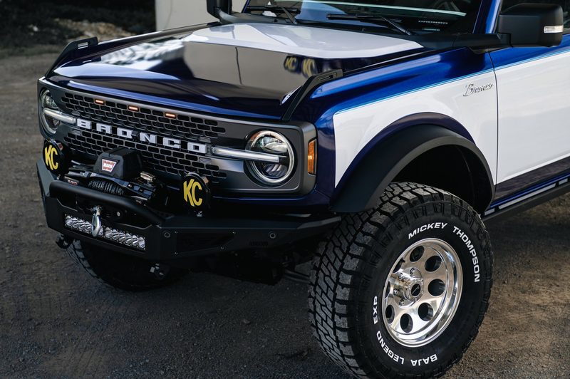 ADD Rock Fighter winch bumper on a lifted Ford Bronco
