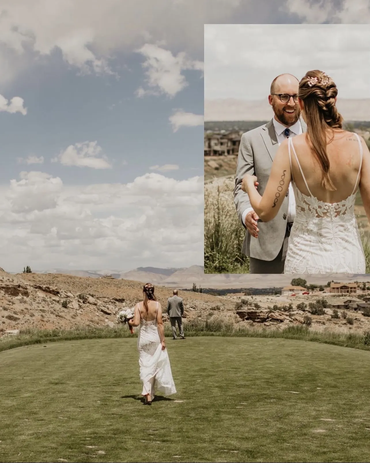 Outdoor wedding ceremony setup in Grand Junction with scenic views and elegant decorations