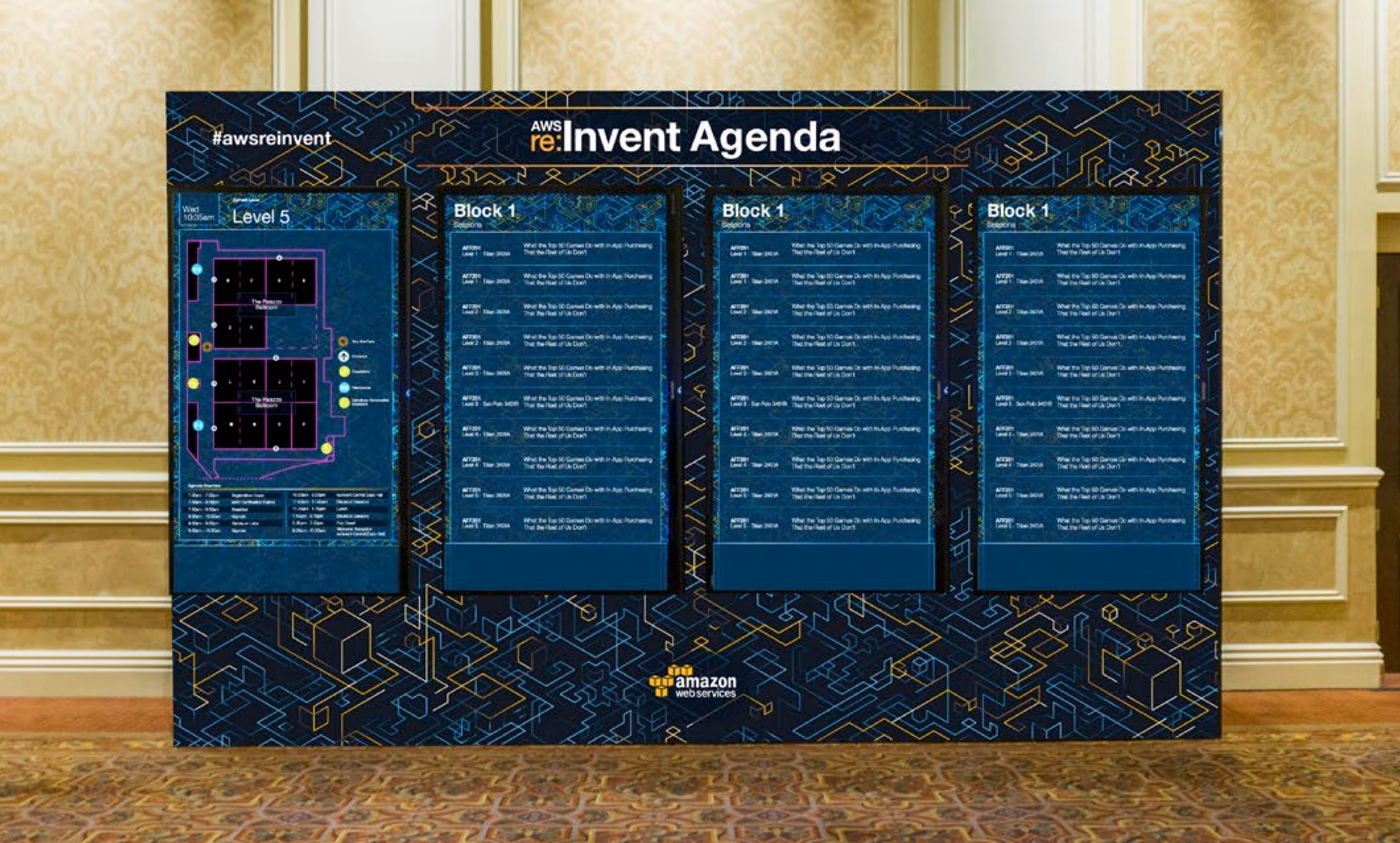 AWS Amazon Web Services re:Invent 2015 digital signage