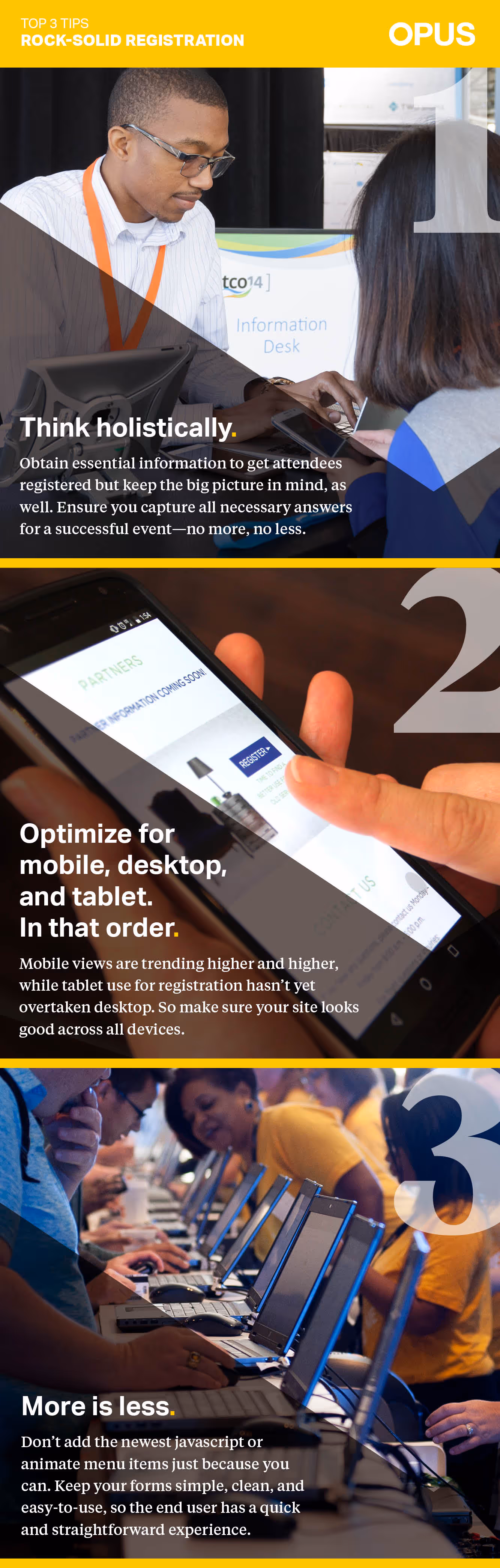 Our key pointers for optimizing your event registration platform.